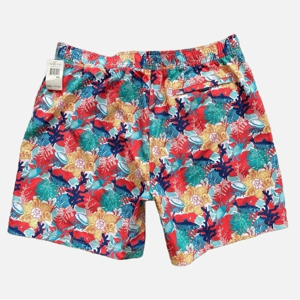 Nautica Men’s Tropical Coral Reef Swim Trunks Board Shorts XXL NWT